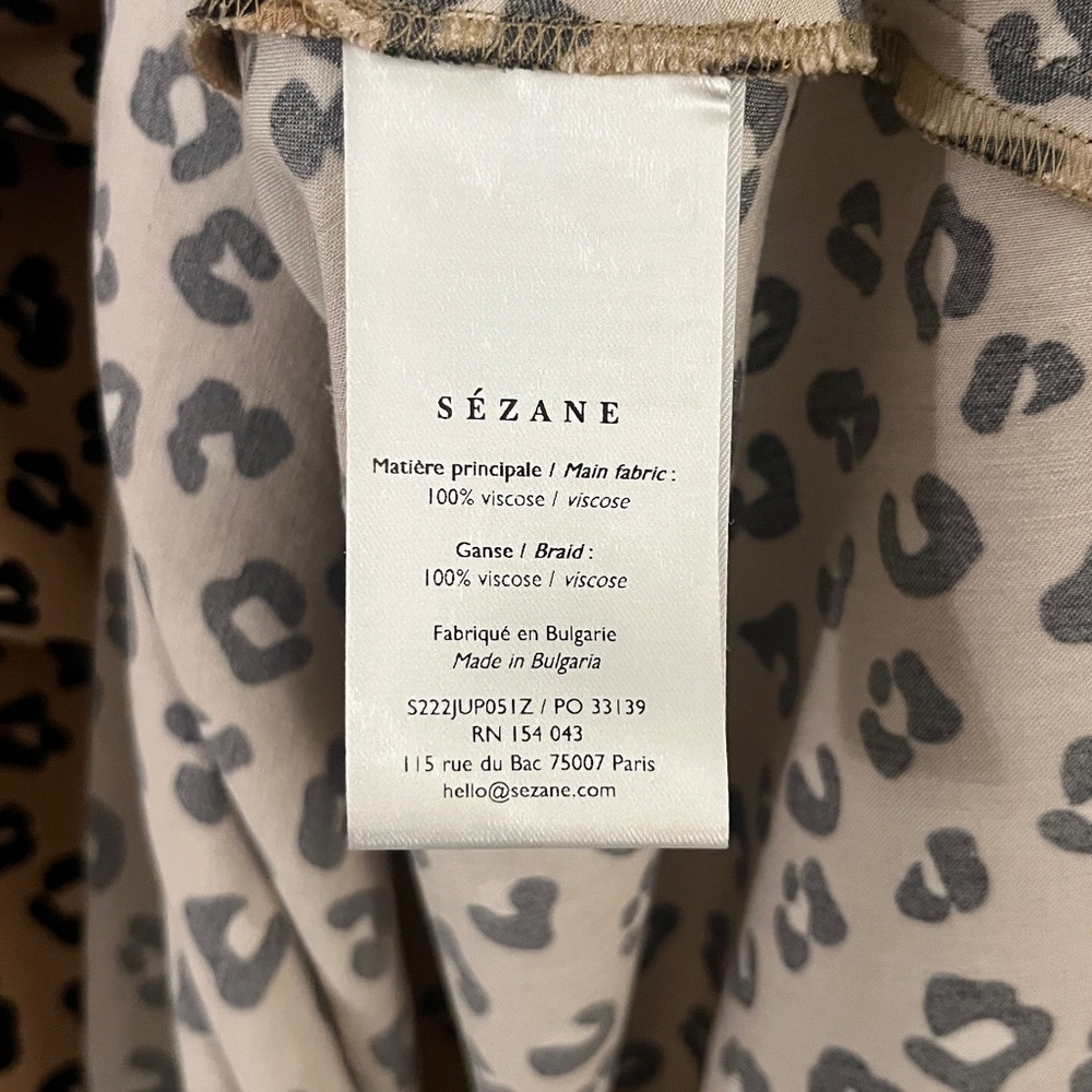 Sezane Tan and Black Leopard Midi Skirt - Picture 3 of 3
